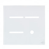 Placa p/ 3 Interrupores + Furo 4x4 - Novara Glass Branco